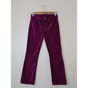 Free People Fushia Velvet Velour Crop Flare Pants Womens Size 25 NWOT Pink